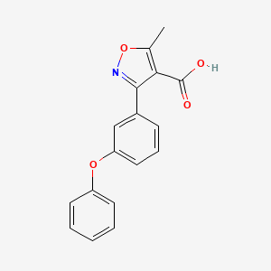 molecular formula C17H13NO4 B13679702 5-Methyl-3-(3-phenoxyphenyl)isoxazole-4-carboxylic acid 