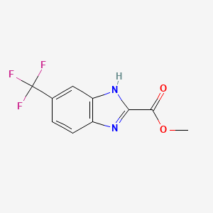 molecular formula C10H7F3N2O2 B13679731 Methyl 5-(trifluoromethyl)benzimidazole-2-carboxylate 