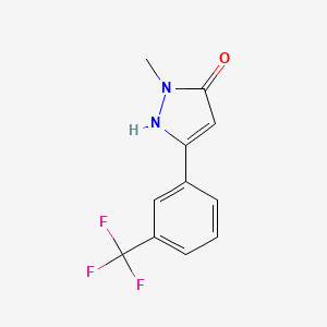 molecular formula C11H9F3N2O B13679772 1-Methyl-3-[3-(trifluoromethyl)phenyl]-1H-pyrazol-5-ol 