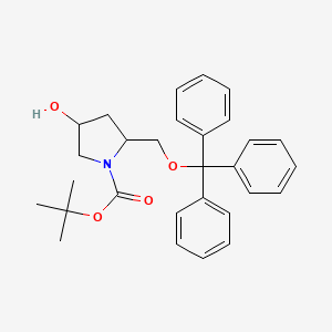 molecular formula C29H33NO4 B13679834 (3S,5S)-1-Boc-5-[(trityloxy)methyl]pyrrolidin-3-ol 