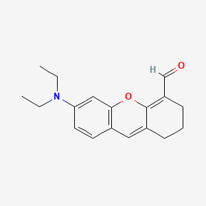 molecular formula C18H21NO2 B13679840 6-(Diethylamino)-2,3-dihydro-1H-xanthene-4-carbaldehyde 