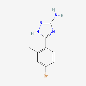 molecular formula C9H9BrN4 B13679850 5-Amino-3-(4-bromo-2-methylphenyl)-1H-1,2,4-triazole 