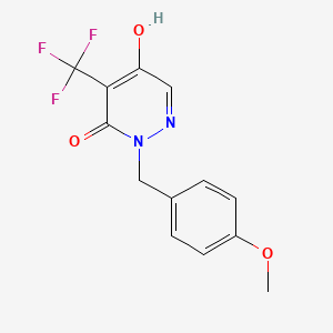 molecular formula C13H11F3N2O3 B13679858 5-Hydroxy-2-(4-methoxybenzyl)-4-(trifluoromethyl)pyridazin-3(2H)-one 