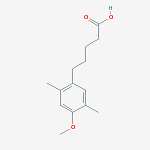 molecular formula C14H20O3 B13679873 5-(4-Methoxy-2,5-dimethylphenyl)pentanoic Acid 