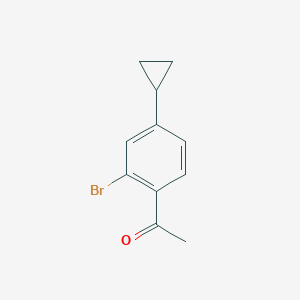 molecular formula C11H11BrO B13679937 1-(2-Bromo-4-cyclopropylphenyl)ethanone 