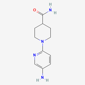 molecular formula C11H16N4O B1367999 1-(5-Aminopyridin-2-YL)piperidine-4-carboxamide 