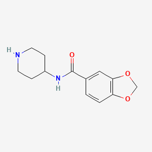 molecular formula C13H16N2O3 B1368013 N-Piperidin-4-YL-1,3-benzodioxole-5-carboxamide 