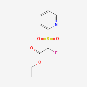 molecular formula C9H10FNO4S B13680306 Ethyl 2-Fluoro-2-(2-pyridylsulfonyl)acetate 