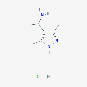 molecular formula C7H14ClN3 B1368051 1-(3,5-dimethyl-1H-pyrazol-4-yl)ethanamine hydrochloride 