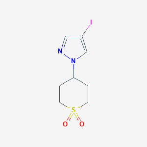 molecular formula C8H11IN2O2S B13680531 4-(4-iodo-1H-pyrazol-1-yl)tetrahydro-2H-thiopyran 1,1-dioxide 