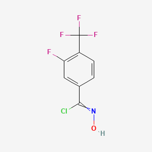 molecular formula C8H4ClF4NO B13680543 3-fluoro-N-hydroxy-4-(trifluoromethyl)benzimidoyl chloride 