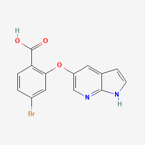 molecular formula C14H9BrN2O3 B13680576 2-[(7-Azaindole-5-yl)oxy]-4-bromobenzoic Acid 