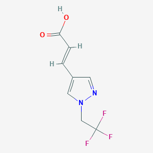 molecular formula C8H7F3N2O2 B1368068 (2E)-3-[1-(2,2,2-trifluoroethyl)-1H-pyrazol-4-yl]prop-2-enoic acid 