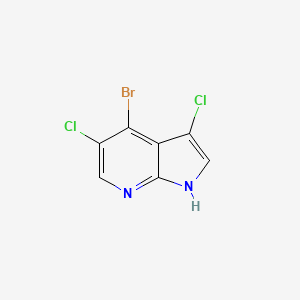 molecular formula C7H3BrCl2N2 B13680843 4-Bromo-3,5-dichloro-1H-pyrrolo[2,3-b]pyridine 