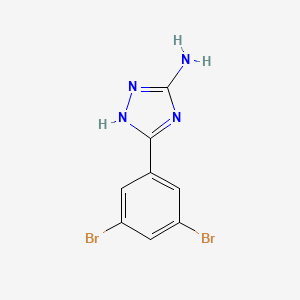 molecular formula C8H6Br2N4 B13680844 5-Amino-3-(3,5-dibromophenyl)-1H-1,2,4-triazole 