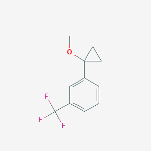 molecular formula C11H11F3O B13680868 1-(1-Methoxycyclopropyl)-3-(trifluoromethyl)benzene 