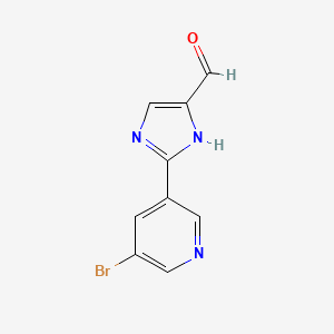 molecular formula C9H6BrN3O B13680877 2-(5-Bromo-3-pyridyl)imidazole-5-carbaldehyde 