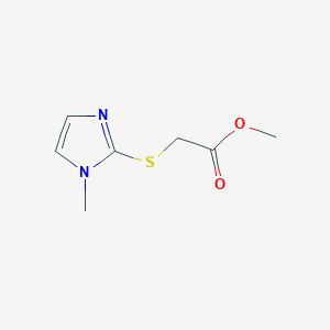 molecular formula C7H10N2O2S B1368088 Methyl 2-(1-methylimidazol-2-yl)sulfanylacetate 