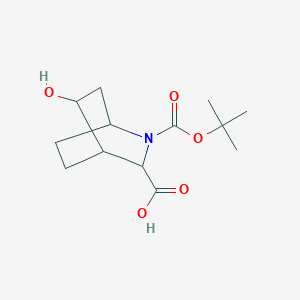 molecular formula C13H21NO5 B13680887 2-Tert-butoxycarbonyl-5-hydroxy-2-azabicyclo[2.2.2]octane-3-carboxylic acid 