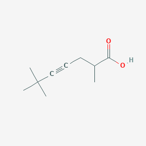 molecular formula C10H16O2 B13680978 2,6,6-Trimethyl-4-heptynoic Acid 