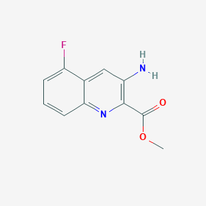 molecular formula C11H9FN2O2 B13681014 Methyl 3-amino-5-fluoroquinoline-2-carboxylate 