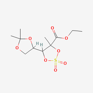 molecular formula C11H18O8S B13681017 Ethyl (4S,5R)-5-[(R)-2,2-Dimethyl-1,3-dioxolan-4-yl]-4-methyl-1,3,2-dioxathiolane-4-carboxylate 2,2-Dioxide 