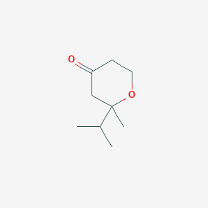 molecular formula C9H16O2 B13681173 2-Isopropyl-2-methyldihydro-2H-pyran-4(3H)-one 