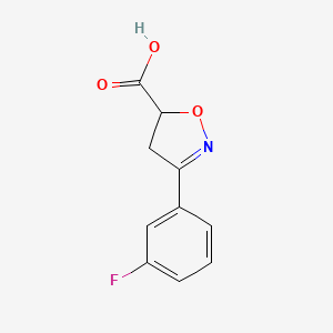 molecular formula C10H8FNO3 B1368118 3-(3-氟苯基)-4,5-二氢-1,2-噁唑-5-羧酸 CAS No. 958891-05-9