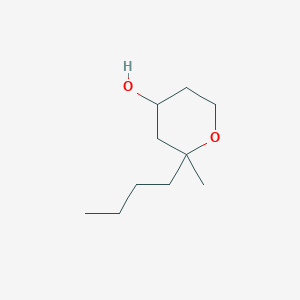 molecular formula C10H20O2 B13681259 2-Butyl-2-methyltetrahydro-2H-pyran-4-ol 