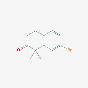 molecular formula C12H13BrO B13681260 7-Bromo-1,1-dimethyl-3,4-dihydronaphthalen-2(1H)-one 