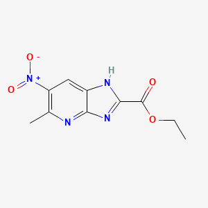 molecular formula C10H10N4O4 B13681315 Ethyl 5-Methyl-6-nitro-1H-imidazo[4,5-b]pyridine-2-carboxylate 