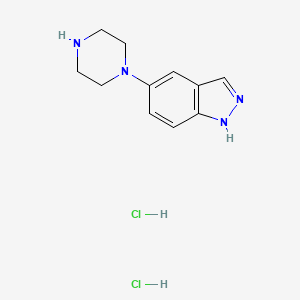 molecular formula C11H16Cl2N4 B13681337 5-(Piperazin-1-yl)-1H-indazole dihydrochloride 