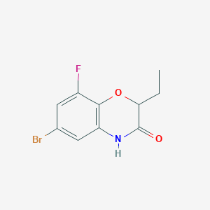 molecular formula C10H9BrFNO2 B13681360 6-Bromo-2-ethyl-8-fluoro-2H-benzo[b][1,4]oxazin-3(4H)-one 