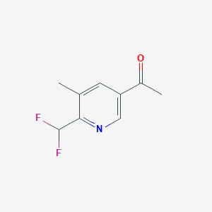 molecular formula C9H9F2NO B13681368 1-(6-(Difluoromethyl)-5-methylpyridin-3-yl)ethanone 