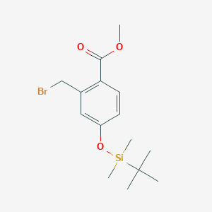 molecular formula C15H23BrO3Si B13681412 Methyl 2-(Bromomethyl)-4-[(tert-butyldimethylsilyl)oxy]benzoate 