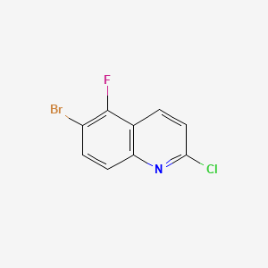 molecular formula C9H4BrClFN B13681486 6-Bromo-2-chloro-5-fluoroquinoline 