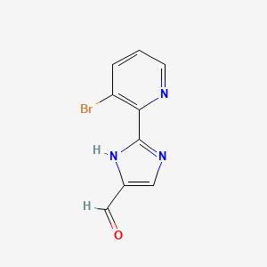 molecular formula C9H6BrN3O B13681579 2-(3-Bromo-2-pyridyl)imidazole-5-carbaldehyde 