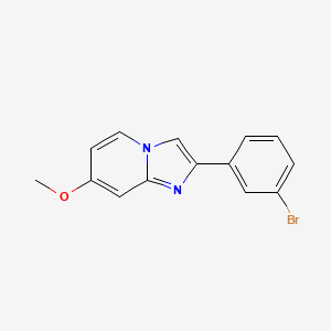 molecular formula C14H11BrN2O B13681752 2-(3-Bromophenyl)-7-methoxyimidazo[1,2-a]pyridine 