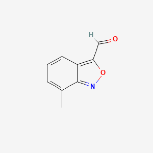 molecular formula C9H7NO2 B13681759 7-Methylbenzo[c]isoxazole-3-carbaldehyde 