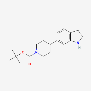 molecular formula C18H26N2O2 B13681809 tert-Butyl 4-(indolin-6-yl)piperidine-1-carboxylate 