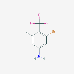 molecular formula C8H7BrF3N B13681836 3-Bromo-5-methyl-4-(trifluoromethyl)aniline 