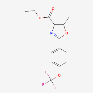 molecular formula C14H12F3NO4 B13681879 Ethyl 5-Methyl-2-[4-(trifluoromethoxy)phenyl]oxazole-4-carboxylate 