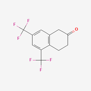 molecular formula C12H8F6O B13681896 5,7-Bis(trifluoromethyl)-3,4-dihydronaphthalen-2(1H)-one 