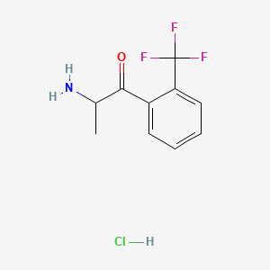 molecular formula C10H11ClF3NO B13681900 2-Amino-1-[2-(trifluoromethyl)phenyl]-1-propanone Hydrochloride 