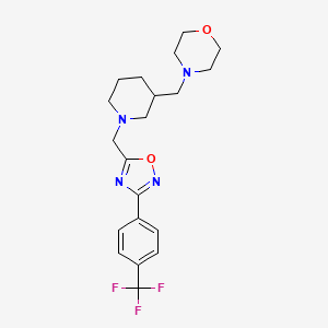 molecular formula C20H25F3N4O2 B1368193 4-[[1-[[3-[4-(Trifluoromethyl)phenyl]-1,2,4-oxadiazol-5-yl]methyl]piperidin-3-yl]methyl]morpholine 