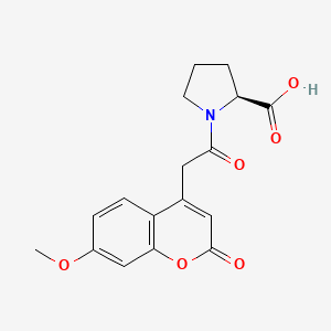 molecular formula C17H17NO6 B1368200 (2S)-1-[2-(7-methoxy-2-oxochromen-4-yl)acetyl]pyrrolidine-2-carboxylic acid 