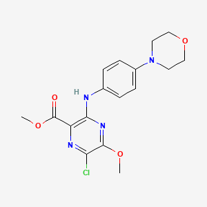 molecular formula C17H19ClN4O4 B13682054 Methyl 6-Chloro-5-methoxy-3-[(4-morpholinophenyl)amino]pyrazine-2-carboxylate 