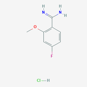 molecular formula C8H10ClFN2O B13682064 4-Fluoro-2-methoxybenzimidamide Hydrochloride 