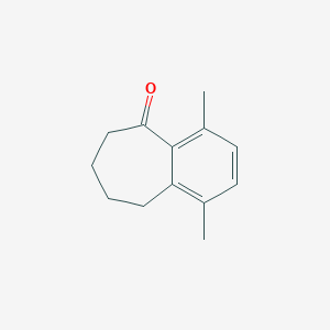 molecular formula C13H16O B13682067 1,4-Dimethyl-6,7,8,9-tetrahydro-5H-benzo[7]annulen-5-one 