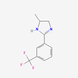 molecular formula C11H11F3N2 B13682075 5-Methyl-2-[3-(trifluoromethyl)phenyl]-4,5-dihydroimidazole 